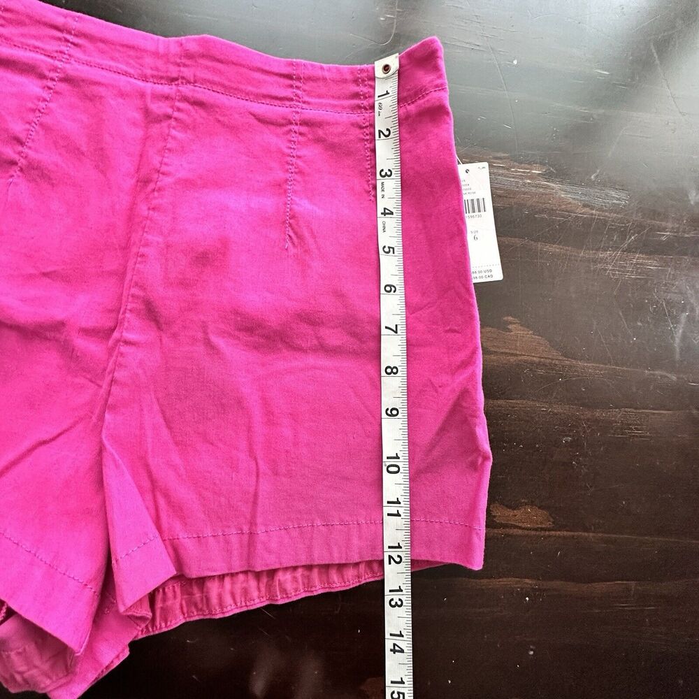 NWT Anthropologie Maeve 6 high rise bright pink shorts - Picture 6 of 12